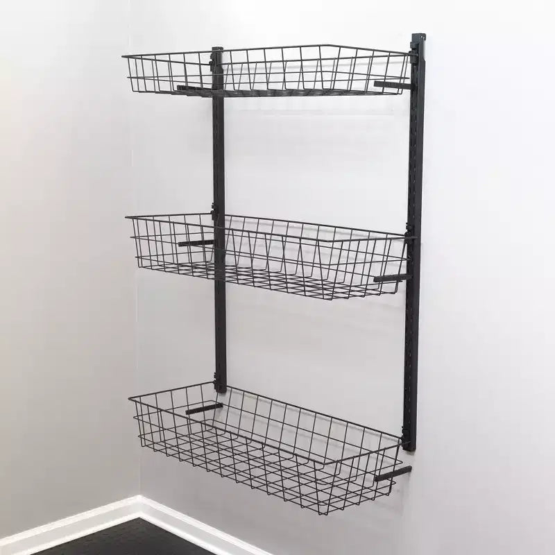 Panier triangulaire sarcelle G | Système de rangement mural ajustable | Supporte 54 kg