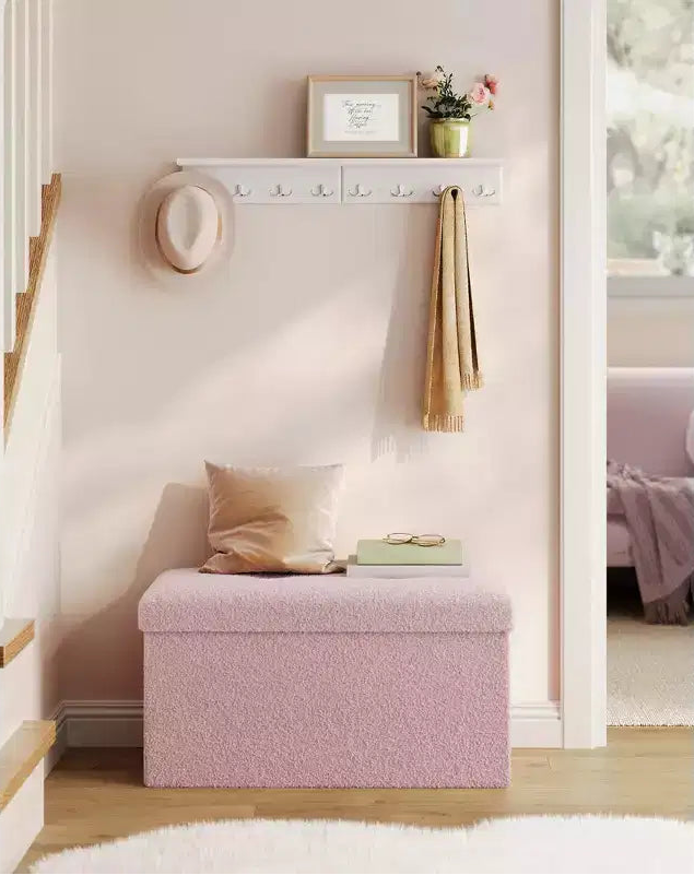 Banc Ottoman de Rangement, Coffre de Rangement, 38 x 76 x 38 cm, Banc de Bout de Lit, Charge jusqu'à 300 kg