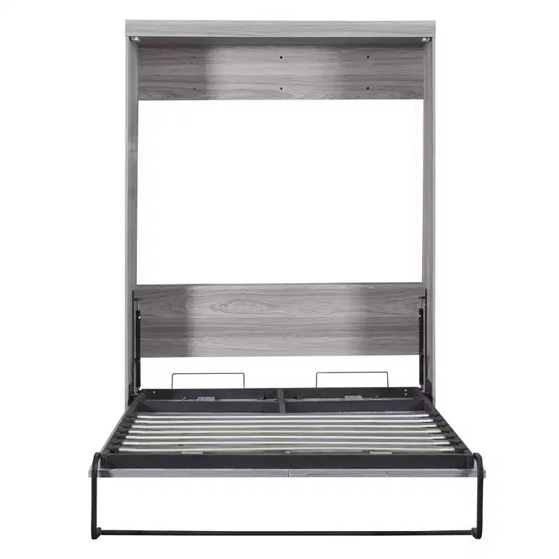 Lit escamotable mural pleine grandeur/taille double, lit en armoire en bois, gris