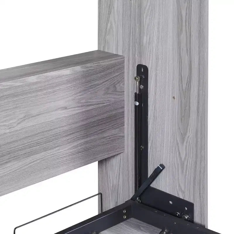 Lit escamotable mural pleine grandeur/taille double, lit en armoire en bois, gris