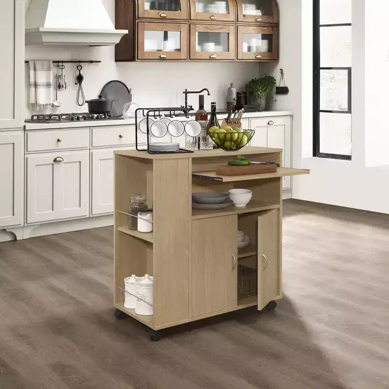 Chariot de cuisine roulant avec armoire de rangement