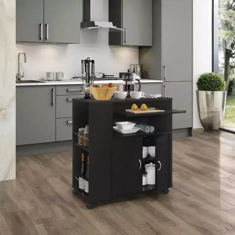 Chariot de cuisine roulant avec armoire de rangement