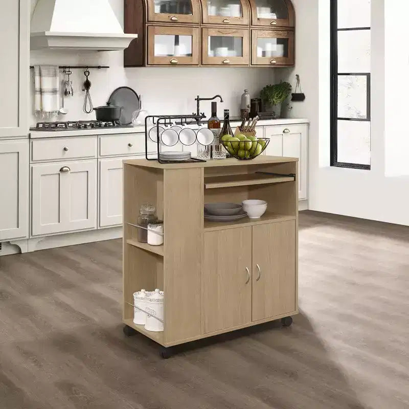 Chariot de cuisine roulant avec armoire de rangement