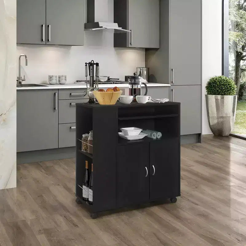 Chariot de cuisine roulant avec armoire de rangement