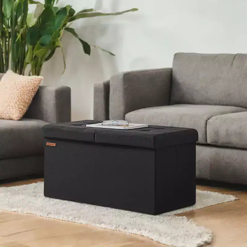 Banc de rangement ottoman de 30 pouces, Ottoman avec rangement, Banc ottoman, Supporte jusqu'à 300 kg pour le salon