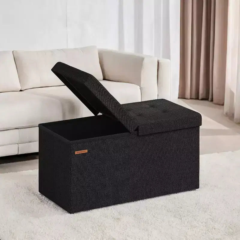Banc de rangement ottoman de 30 pouces, Ottoman avec rangement, Banc ottoman, Supporte jusqu'à 300 kg pour le salon