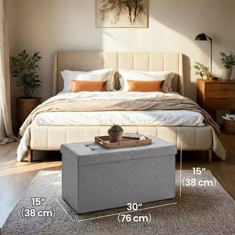 Banc de rangement ottoman de 30 pouces, Ottoman avec rangement, Banc ottoman, Supporte jusqu'à 300 kg pour le salon