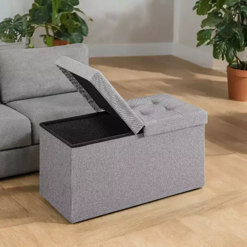 Banc de rangement ottoman de 30 pouces, Ottoman avec rangement, Banc ottoman, Supporte jusqu'à 300 kg pour le salon