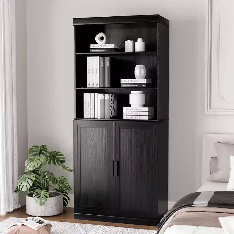 Meuble d'appoint en bois 36x31x16 avec étagère réglable Noir