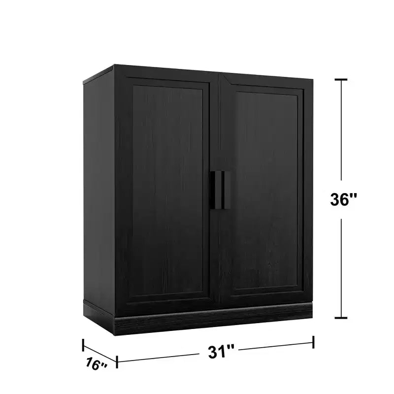 Meuble d'appoint en bois 36x31x16 avec étagère réglable Noir
