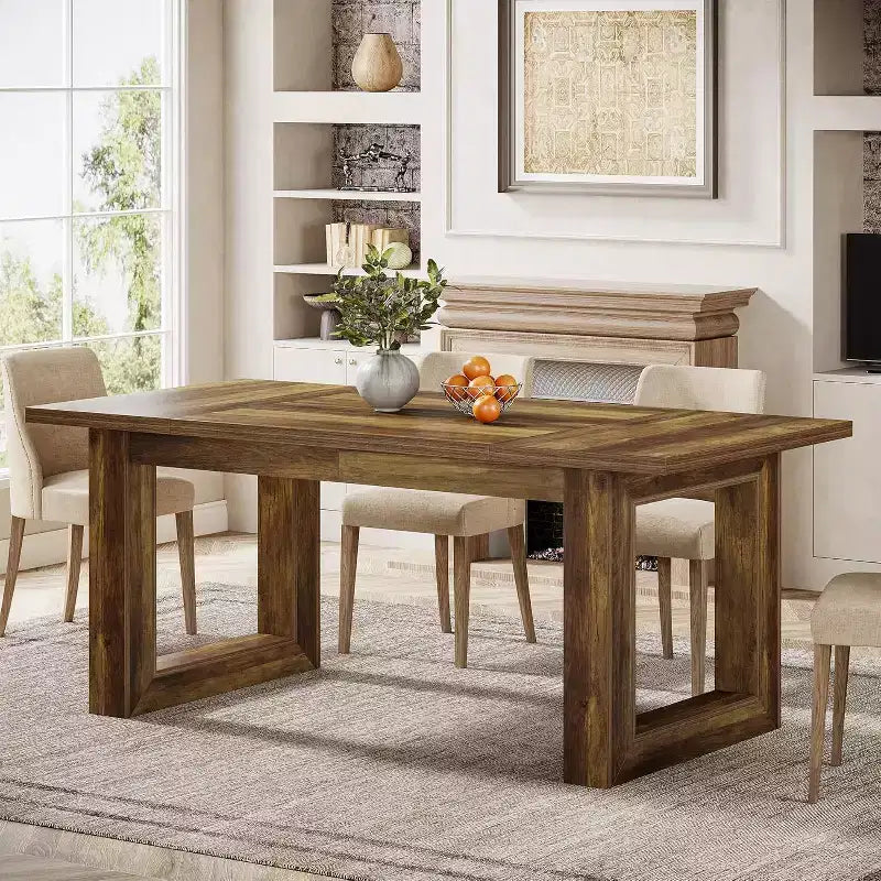 Table de salle à manger de ferme pour 4 à 6 personnes, table de cuisine en bois de 160 cm, table rectangulaire pour salle à manger, salon, cuisine