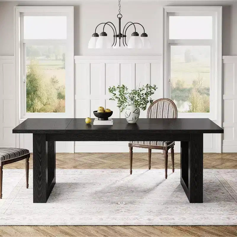 Table de salle à manger de ferme pour 4 à 6 personnes, table de cuisine en bois de 160 cm, table rectangulaire pour salle à manger, salon, cuisine