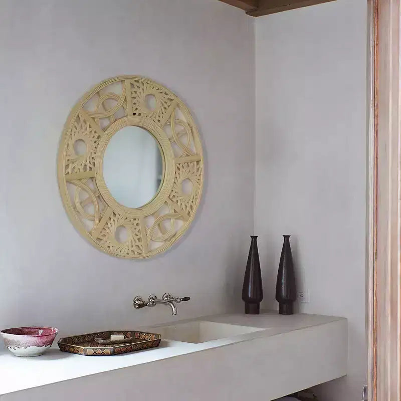 Miroir Mural Rond Suspendu Décoratif Moderne Design Élégant et Contemporain