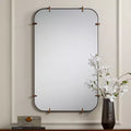 Miroir mural noir aux bords arrondis 24 x 38