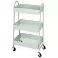 JIONJOY 3 Tier Utility Rolling Cart, Premium Metal Mobile Storage Cart with Lockable Wheels, Ultimate Organizer for Every Room in the House