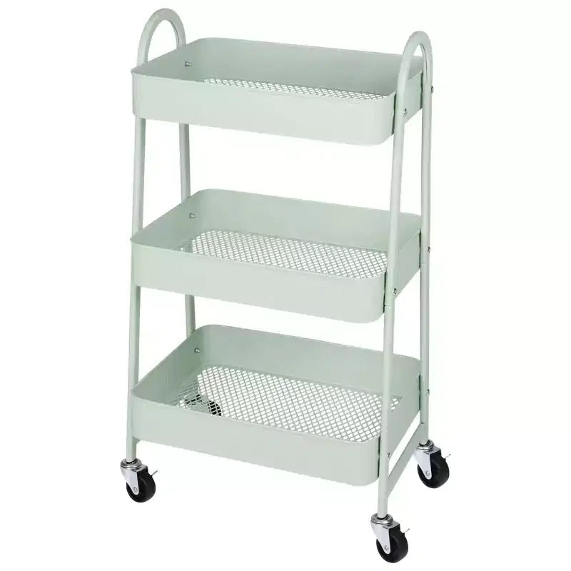 JIONJOY 3 Tier Utility Rolling Cart, Premium Metal Mobile Storage Cart with Lockable Wheels, Ultimate Organizer for Every Room in the House