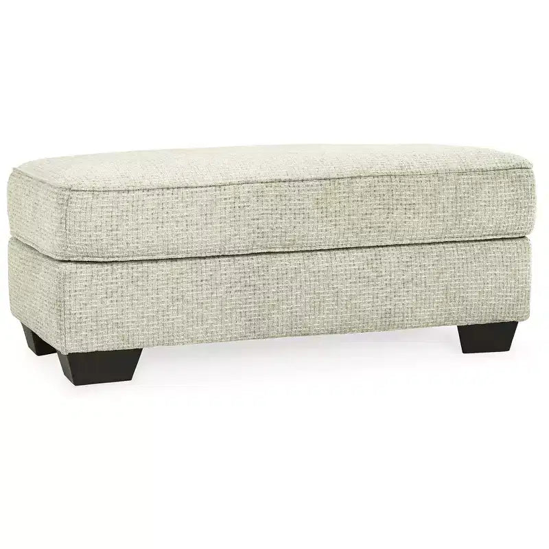 Ottoman, repose-pieds de salon rembourré en chenille couleur grès