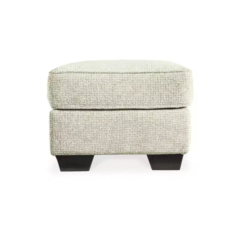 Ottoman, repose-pieds de salon rembourré en chenille couleur grès