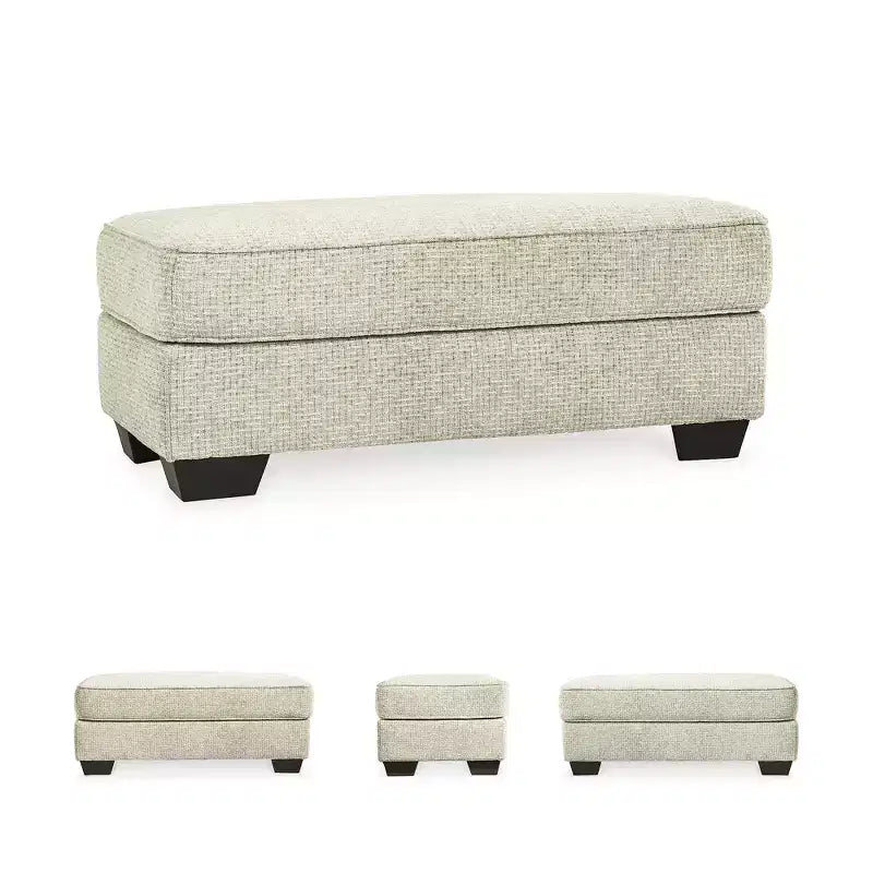 Ottoman, repose-pieds de salon rembourré en chenille couleur grès