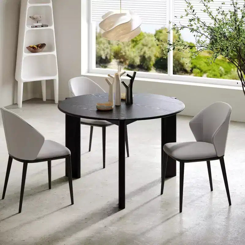 PexFix Solid Wood Farmhouse Dining Table Round Wood Texture Top with Cross X Base for Modern Dining Rooms & Family Gatherings