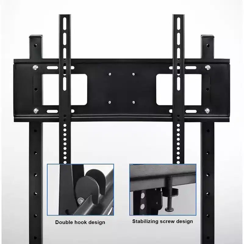 Support de chariot TV mobile roulant, supporte les téléviseurs de 32 à 65 pouces jusqu'à 50 kg, réglable en hauteur, noir