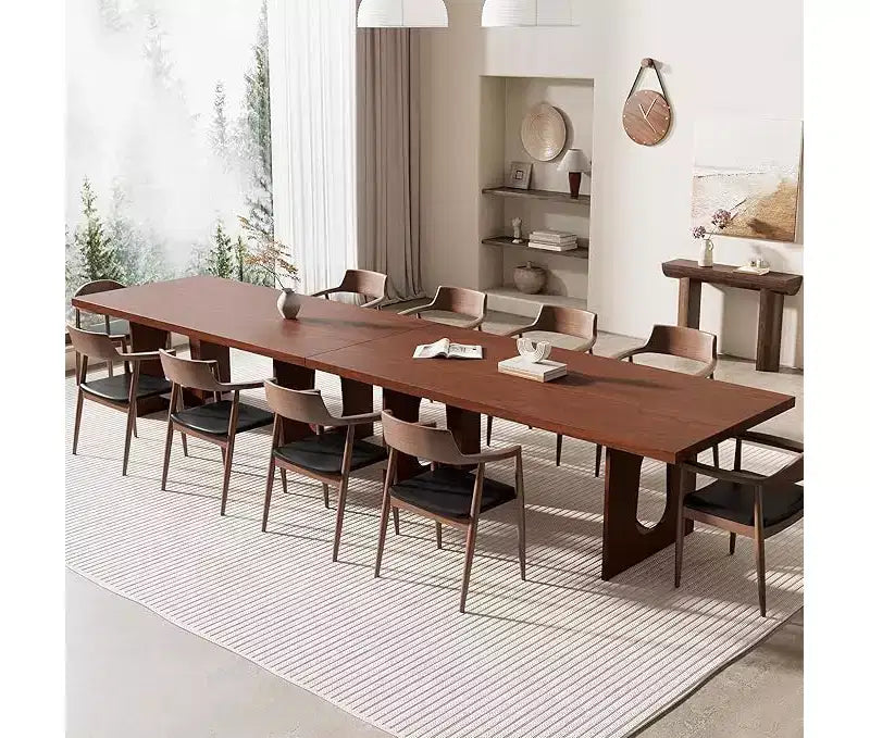 Longue table à manger de 71 po pour 6 à 10 personnes - Table de cuisine avec plateau extra-épais, table rectangulaire pour salle à manger, bureau, noyer