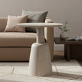 Kessler SOLID MANGO WOOD 18 inch Wide Round Contemporary Side Table in White Wash, Fully Assembled