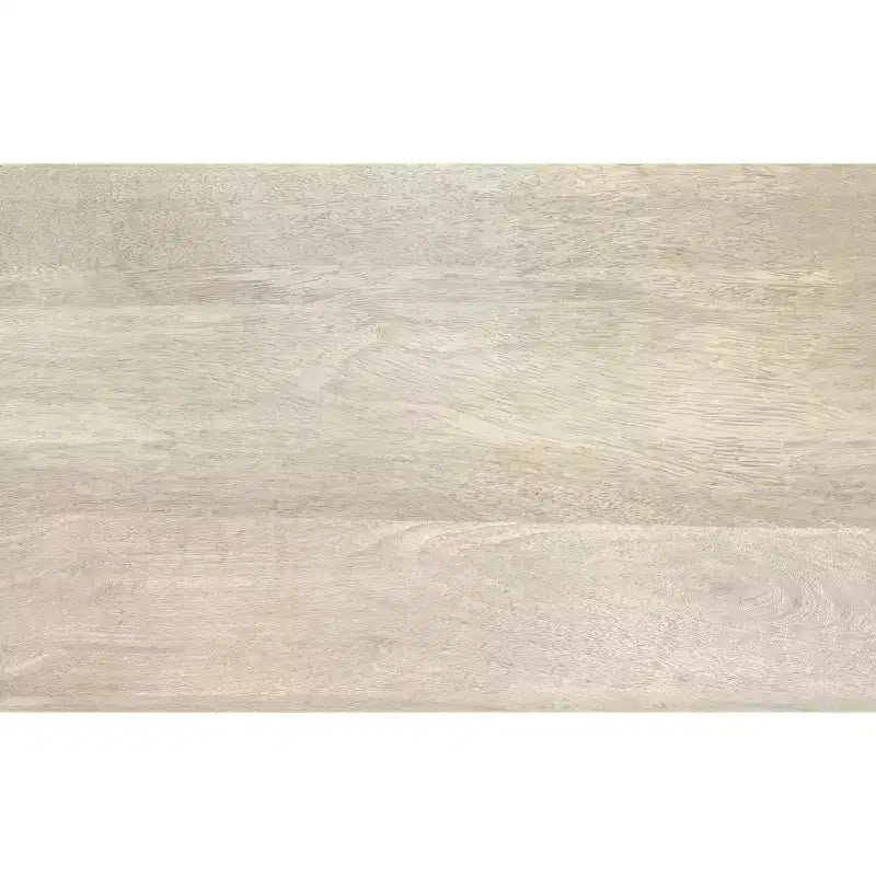 Table d'appoint contemporaine ronde de 45,7 cm en manguier massif, finition blanchie, entièrement assemblée