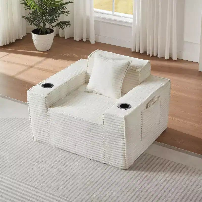 Canapé moderne en velours côtelé, aucun assemblage requis, pour petits espaces et appartements