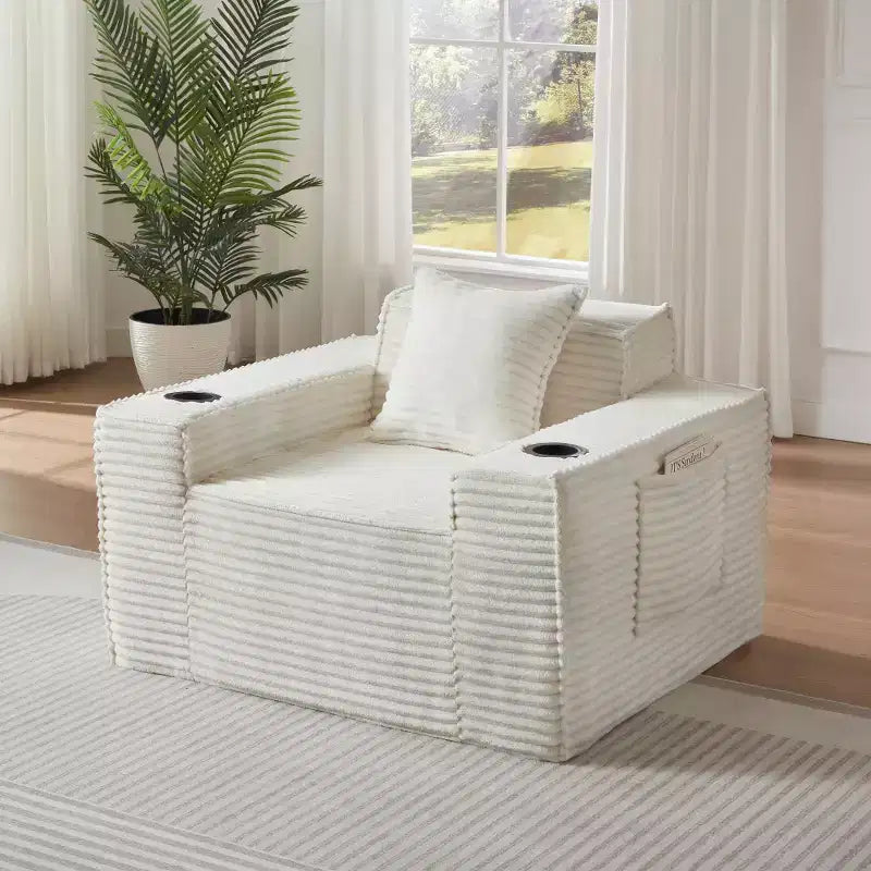 Canapé moderne en velours côtelé, aucun assemblage requis, pour petits espaces et appartements