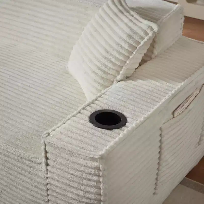 Canapé moderne en velours côtelé, aucun assemblage requis, pour petits espaces et appartements