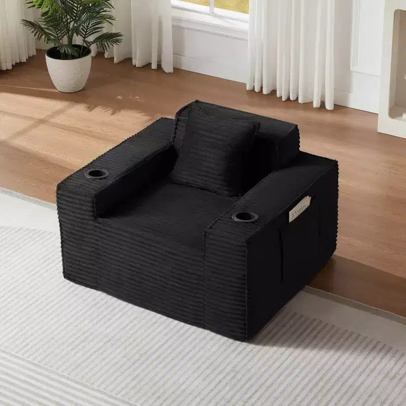 Canapé moderne en velours côtelé, aucun assemblage requis, pour petits espaces et appartements