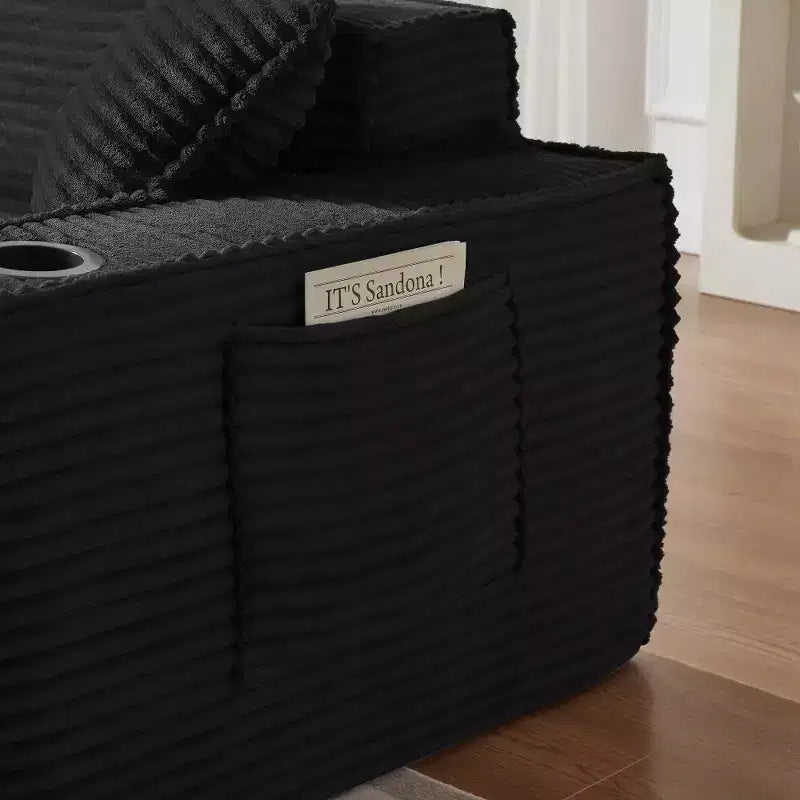 Canapé moderne en velours côtelé, aucun assemblage requis, pour petits espaces et appartements