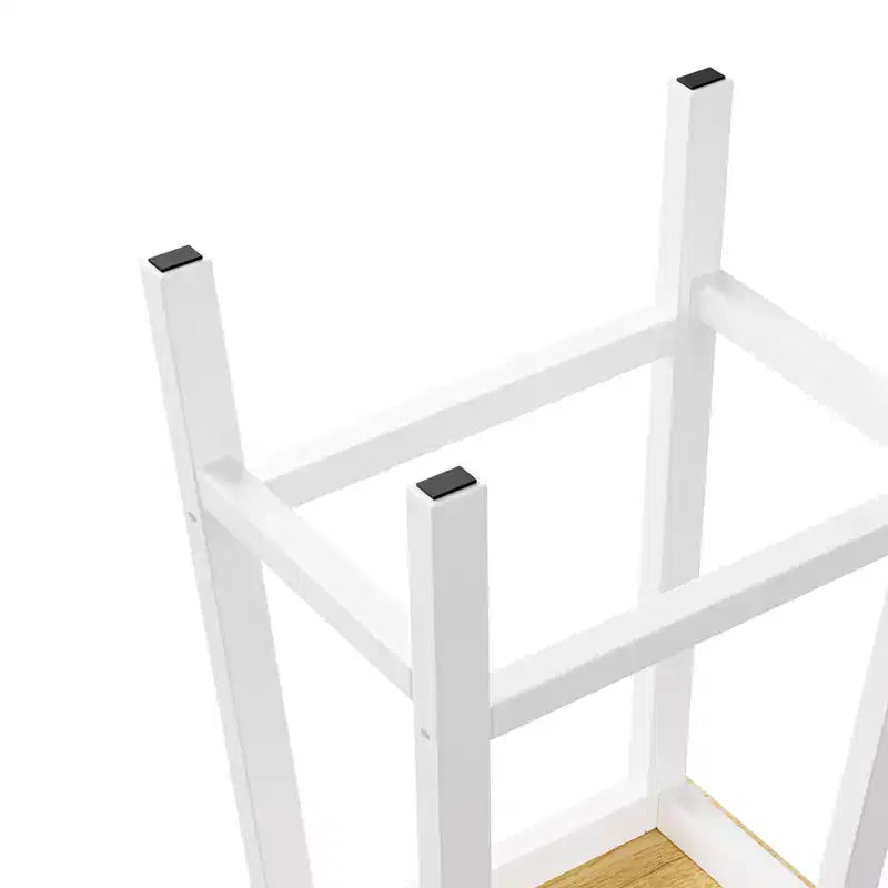 Îlot de cuisine de 122 cm à 5 roues avec 2 tabourets de bar, prise de courant, plateau pliant, chariot de rangement, étagères latérales ouvertes, 2 tiroirs, blanc