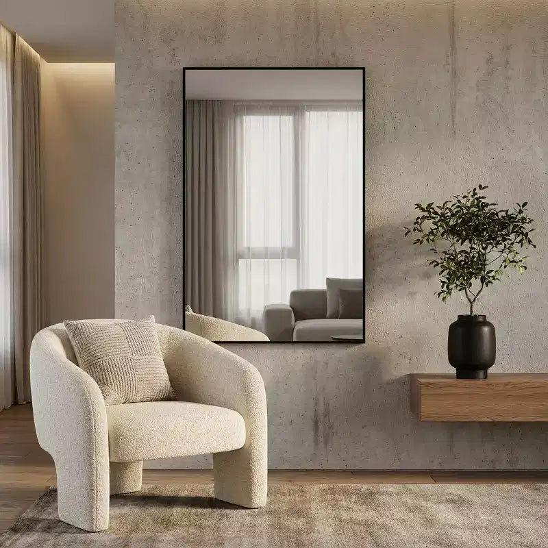Miroir pleine longueur encadré en métal noir 51