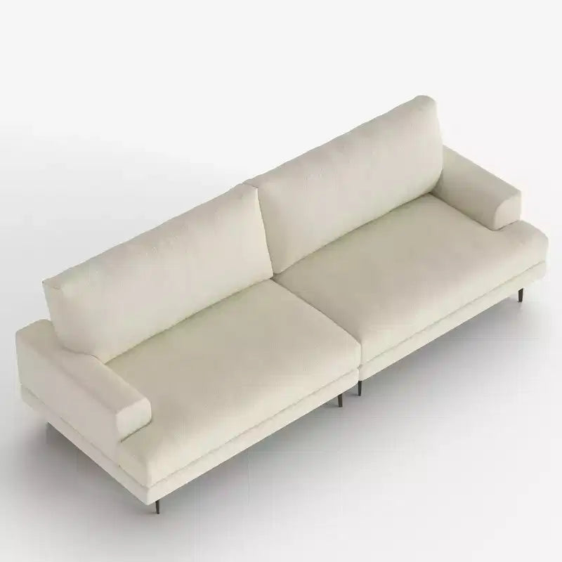 86.61 Canapé moderne 3 places en coton avec coussins de dossier garnis de duvet, meuble profond pour salon, beige Gaoyangjiaju