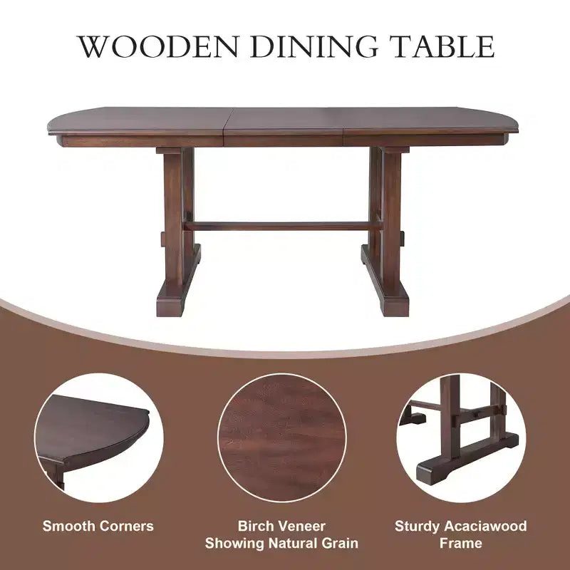 Table de salle à manger extensible de 60 à 78 po avec rallonge amovible, grande table extensible pour 4 à 8 personnes