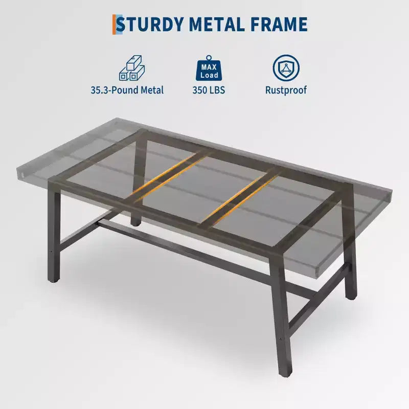 Table à manger industrielle pour 4 à 6 personnes, table de cuisine longue de 160 cm avec plateau en bois, cadre métallique robuste et finition marron rustique – table rectangulaire pour 4 places