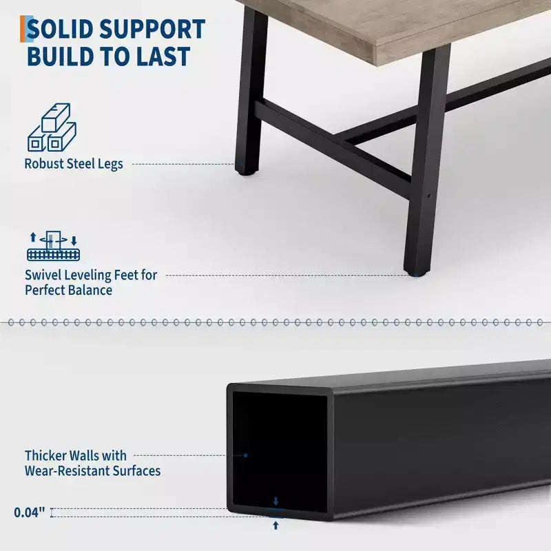 Table à manger industrielle pour 4 à 6 personnes, table de cuisine longue de 160 cm avec plateau en bois, cadre métallique robuste et finition marron rustique – table rectangulaire pour 4 places