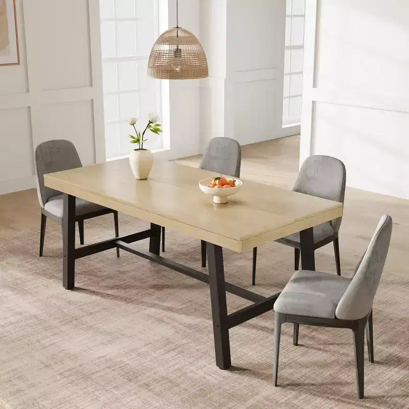 Table à manger industrielle pour 4 à 6 personnes, table de cuisine longue de 160 cm avec plateau en bois, cadre métallique robuste et finition marron rustique – table rectangulaire pour 4 places