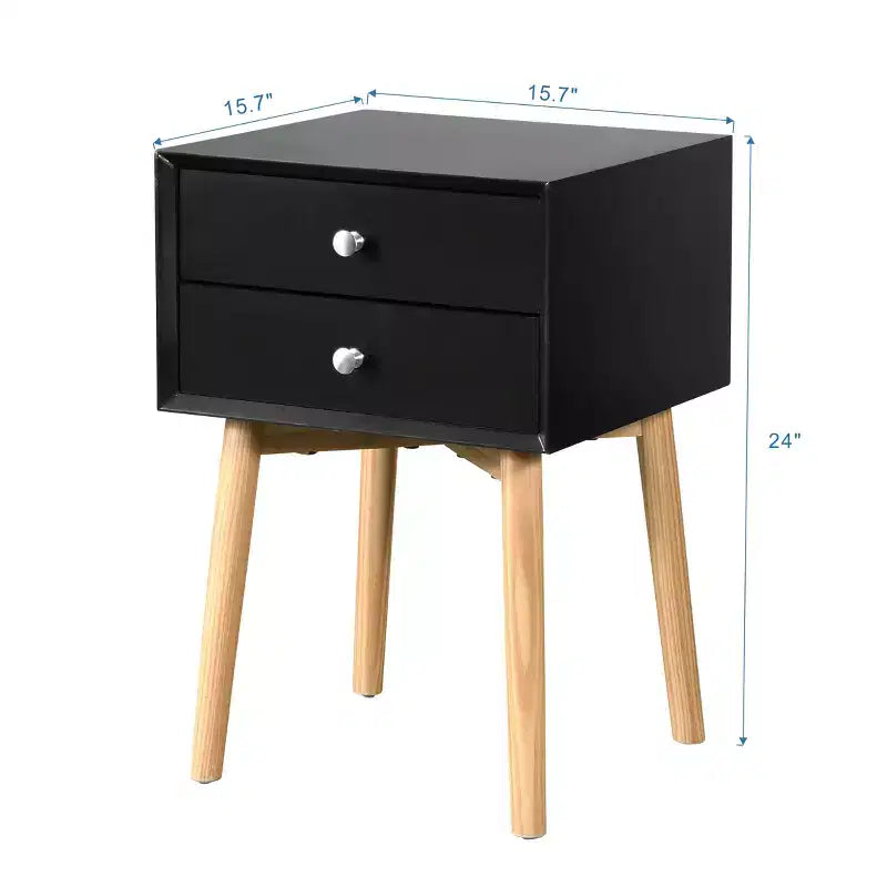 Table de chevet moderne à deux tiroirs