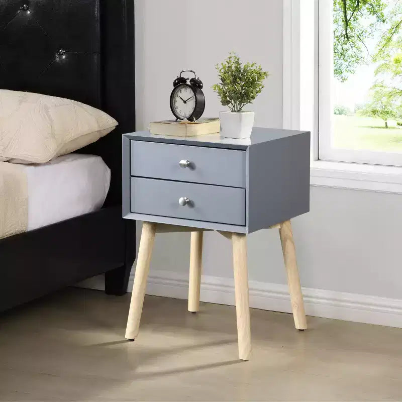 Table de chevet moderne à deux tiroirs