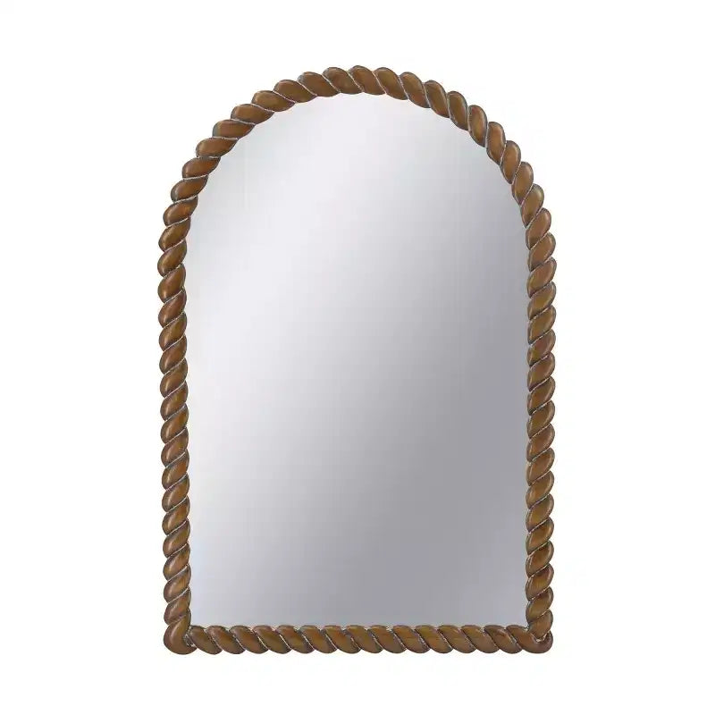 Miroir mural moderne en bois, Miroir de courtoisie marron pour salle de bain, Miroir décoratif pour salon, entrée ou chambre à coucher