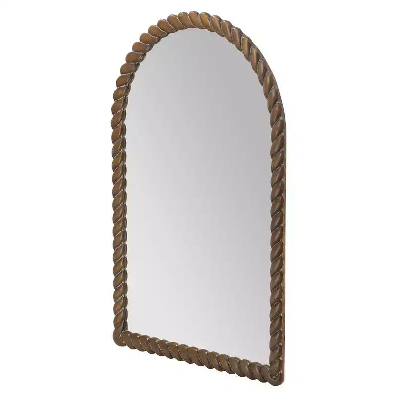 Miroir mural moderne en bois, Miroir de courtoisie marron pour salle de bain, Miroir décoratif pour salon, entrée ou chambre à coucher