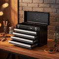 VIYET 20.5 Portable Metal Tool Storage - 4 Drawers, EVA Liners, Ball Bearing Slides, Lockable, Powder Coated