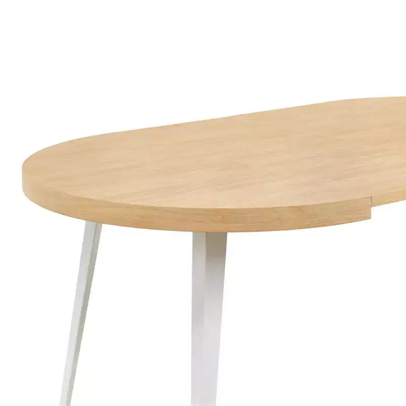 Table de salle à manger extensible avec pieds en métal et plateau en MDF, 100/140/180x100x75cm, finition chêne, pour usages multiples