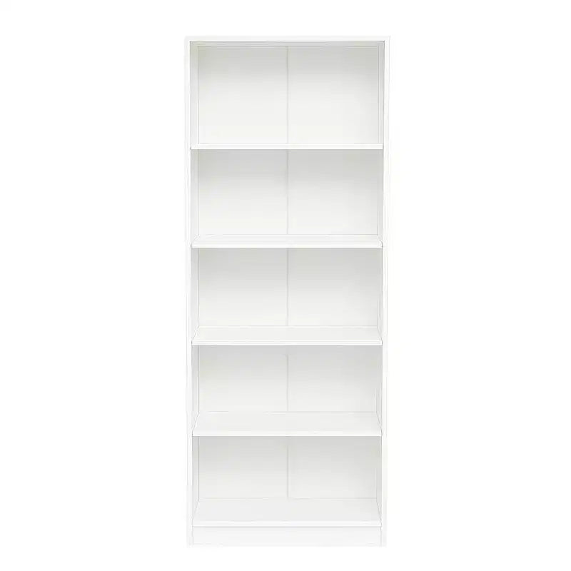 Étagère bibliothèque de 73,66 cm à cinq niveaux avec 5 étagères ouvertes et kit de sécurité anti-basculement, adaptée aux chambres et salons, Blanche